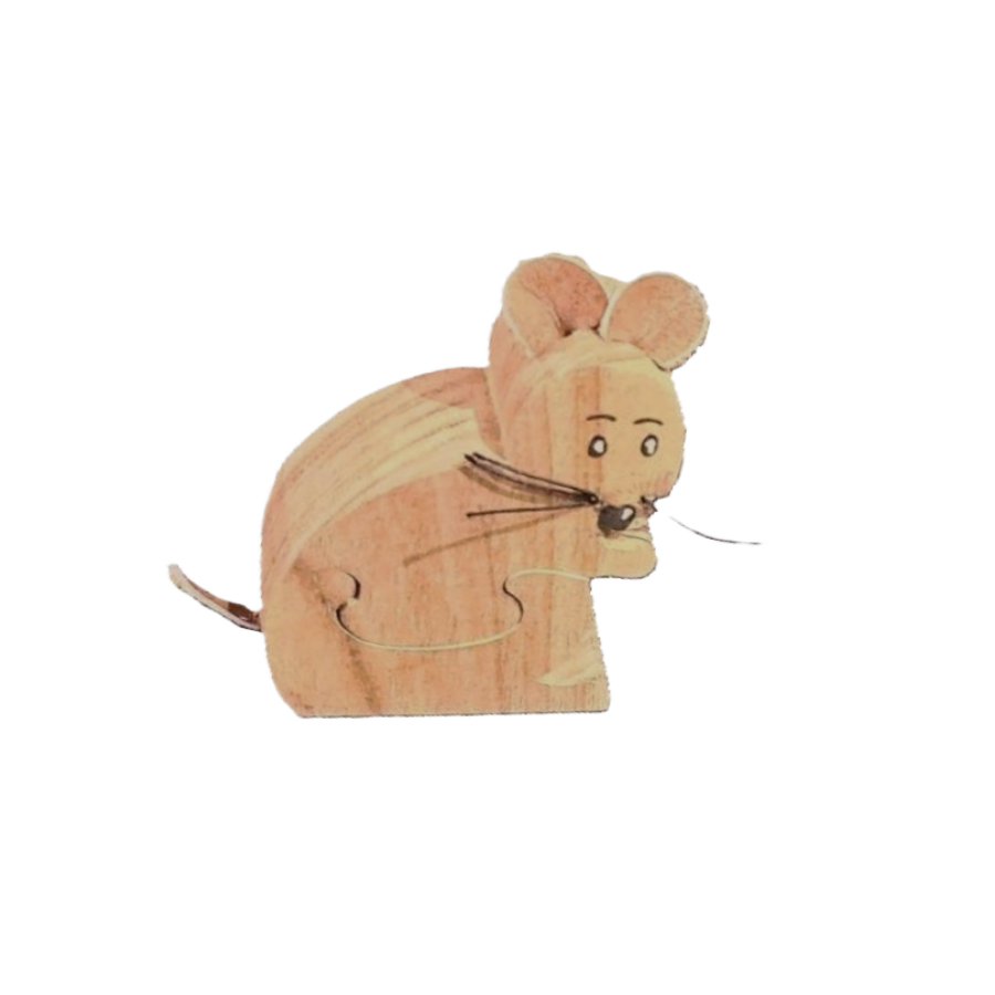 Boîte-Puzzle Petite Souris en bois (à dents de lait)