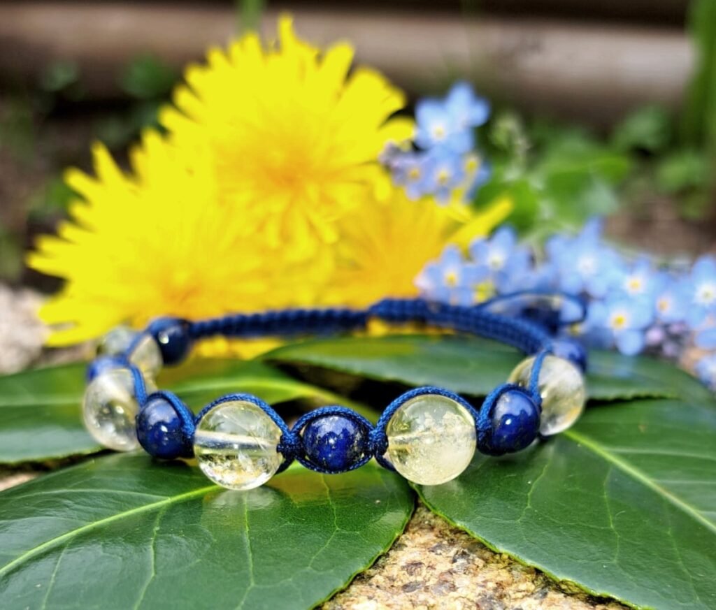 Bracelet de lithothérapie '+' Lapis Lazulli - Citrine