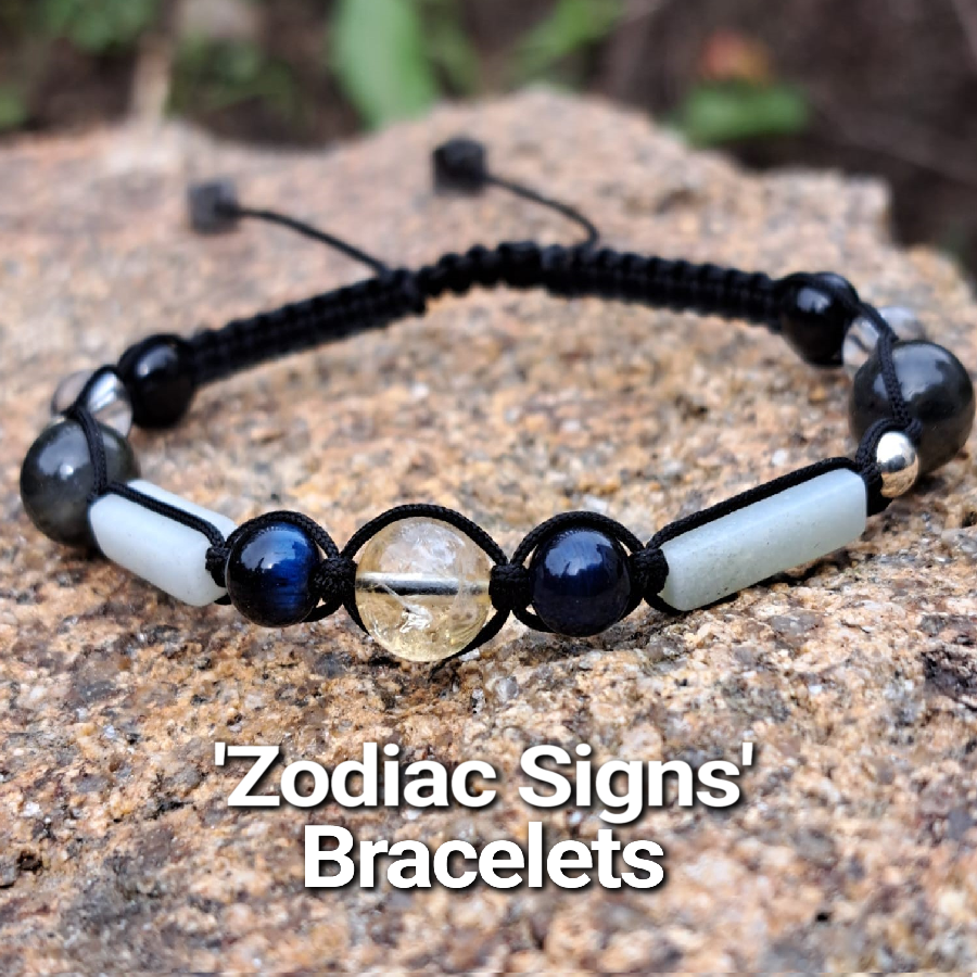 'zodiac signs' gemstones bracelets used for lithotherapy
